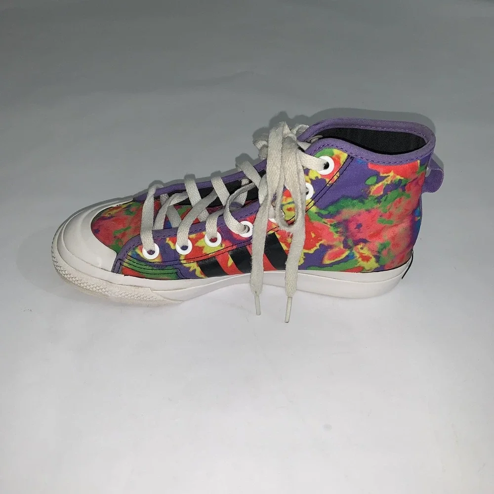 Adidas The Simpsons Nizza Sneakers Youth 6 Purple Tie Dye High Top Shoes